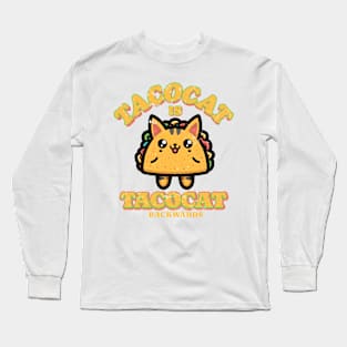 Tacocat Funny Cat Taco Lovers Long Sleeve T-Shirt